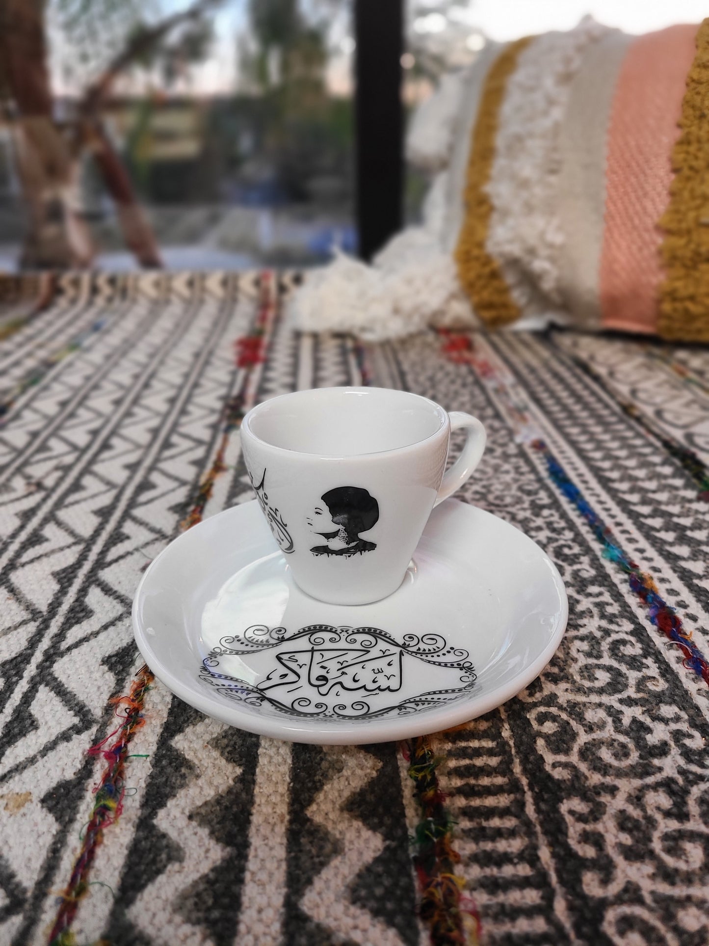 Umm Kulthoum Turkish Coffee Cups & Coasters