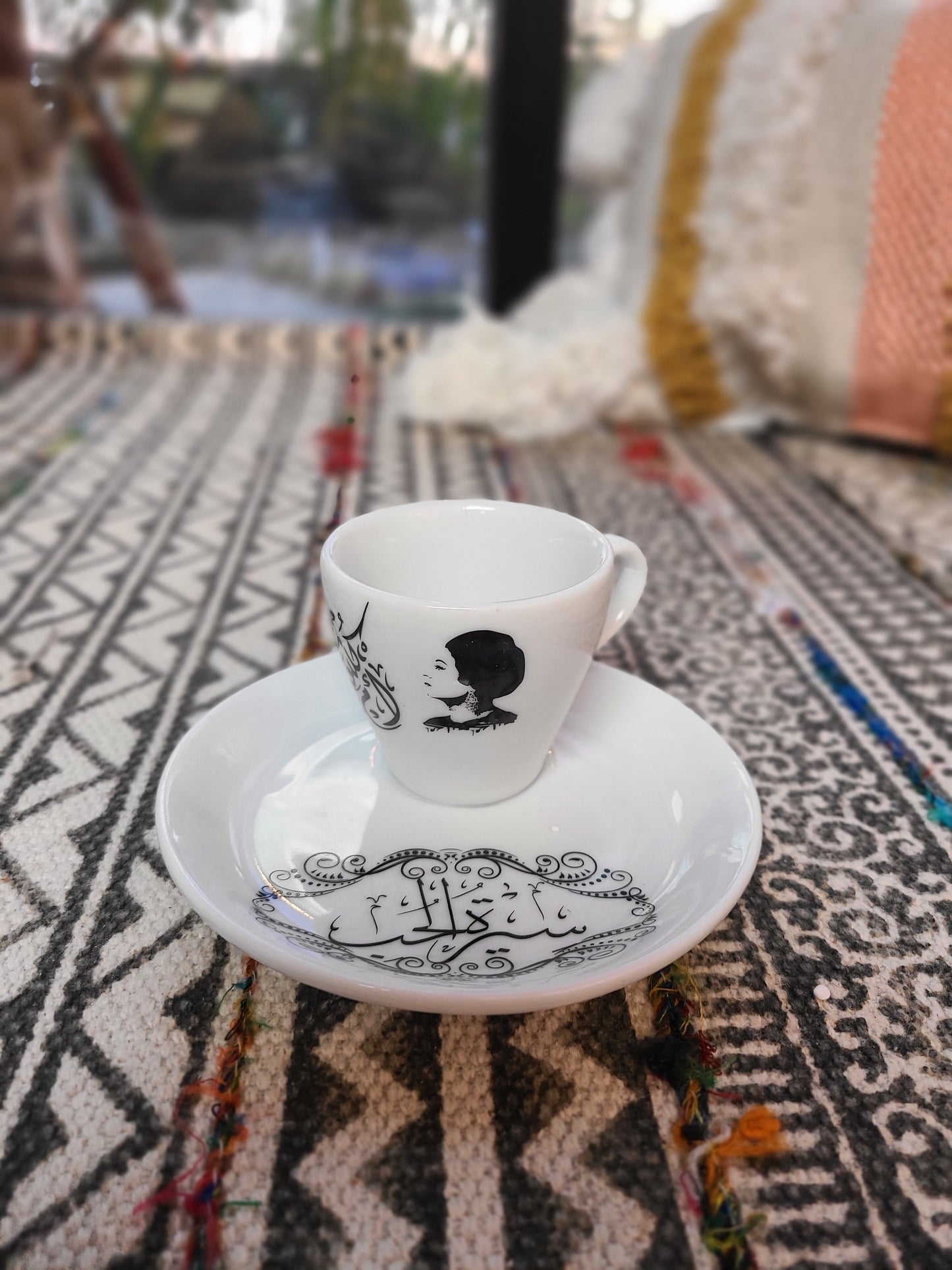 Umm Kulthoum Turkish Coffee Cups & Coasters