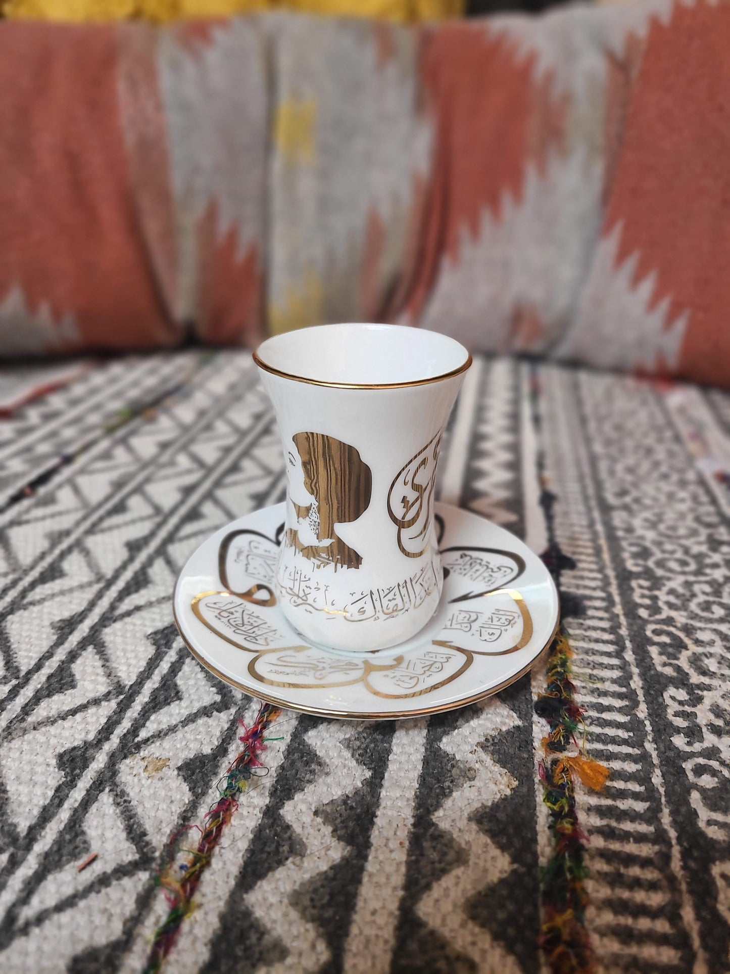 Umm Kulthoum Turkish Coffee Cups & Coasters