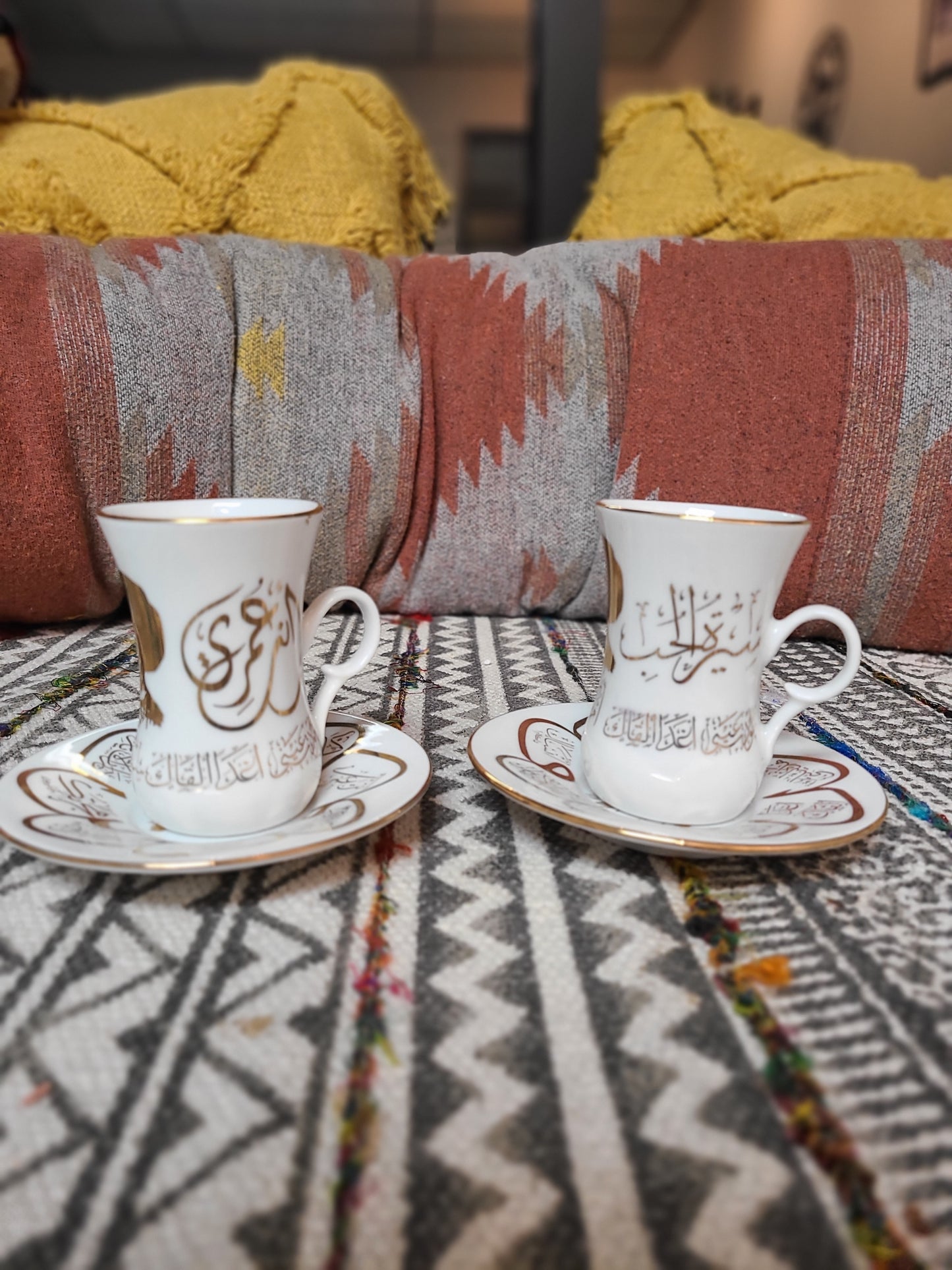 Umm Kulthoum Turkish Coffee Cups & Coasters